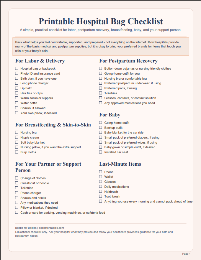 Hospital Bag Checklist